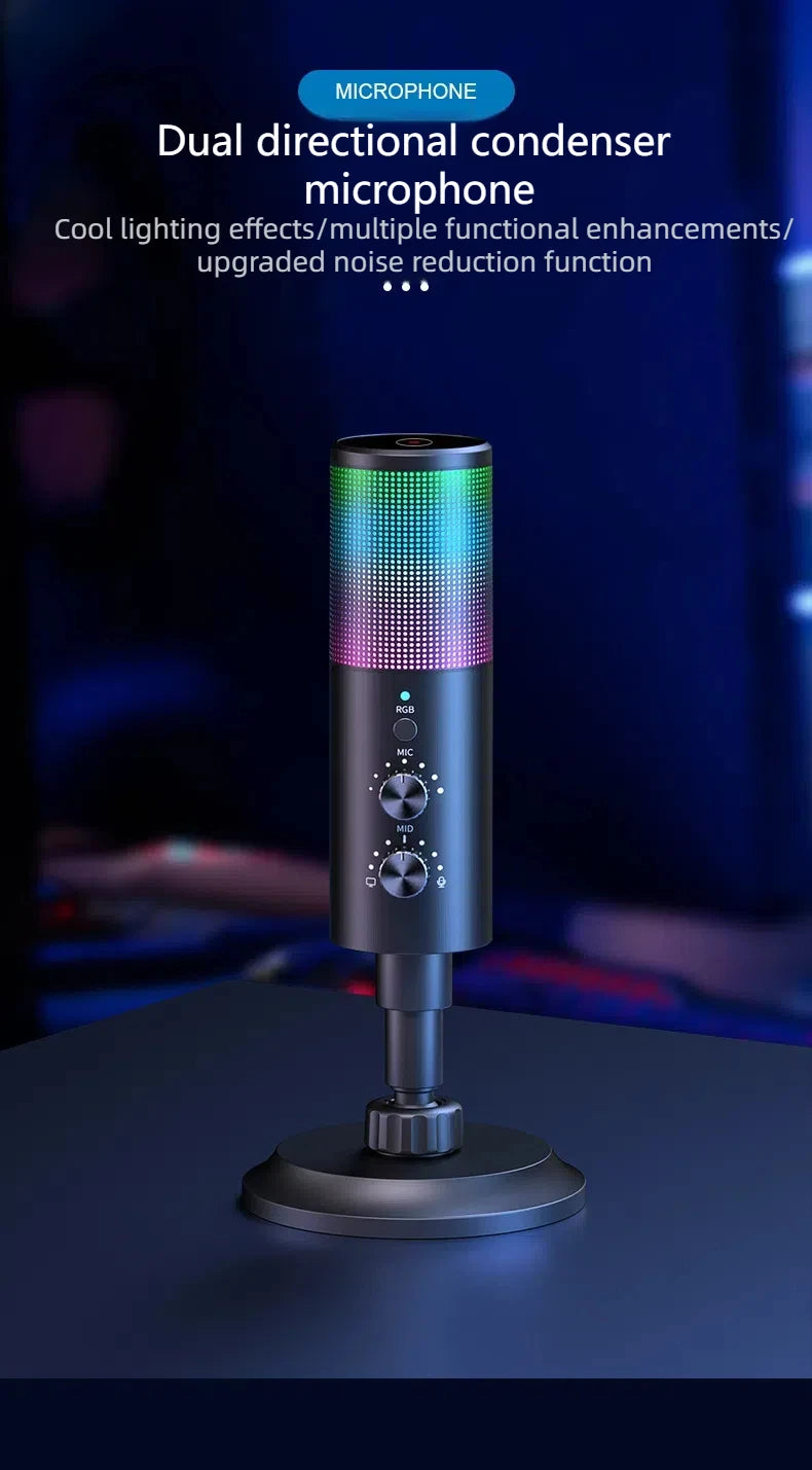 Capture crisp, clear audio with this USB condenser microphone featuring advanced noise cancellation—perfect for streaming, recording, and professional use!