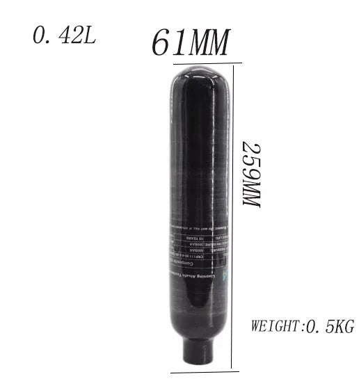 4500Psi 30Mpa 0.5L 0.42L 0.36L 500CC 420cc 360CC Carbon Fiber Cylinder Steel Bottle  Portable Tank M18*1.5 Thread