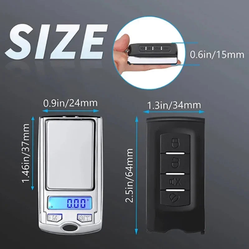 Car Key Shape Mini Digital Pocket Scale 0.01g Precision 100g/200g Portable Electronic Gram Scale LCD