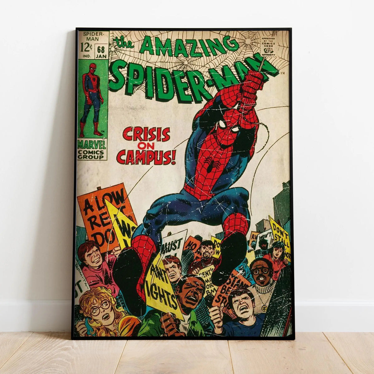 Spider Man Comic Book Covers Poster, Comics Print, Wall Art, Gift for Animation Fans
