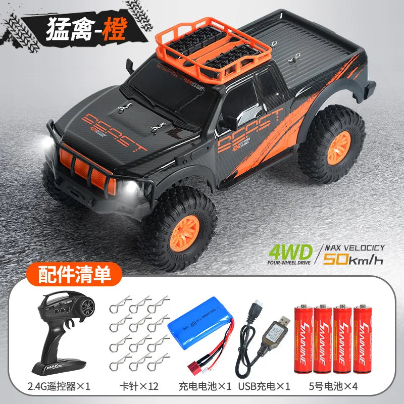 Huangbo 1:10 Full Scale Four-Wheel Drive Off-Road Climbing Vehicle Rc Remote Control Car Model Toy High-End Boy Birthday Gift