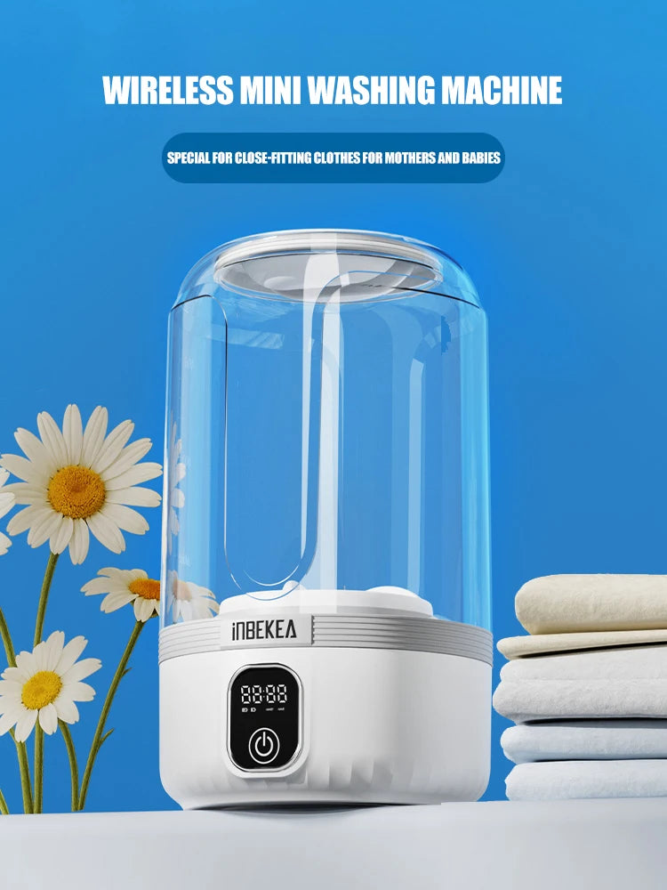 2025 wireless mini digital washing machine, rechargeable portable intelligent small underwear and sock specific washing cup 1.5L