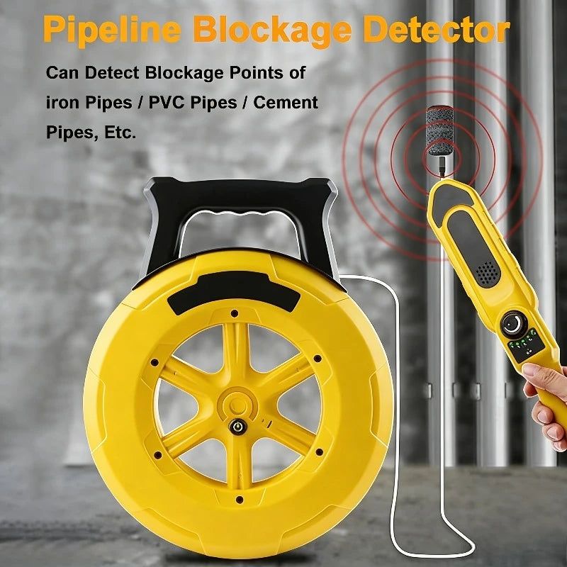 ZHOUCE Pipeline Blockage Detection Locator - Water Pipe Wall Scanner 30M Pipeline Detector Metal PVC Water Pipe Blockage Tool