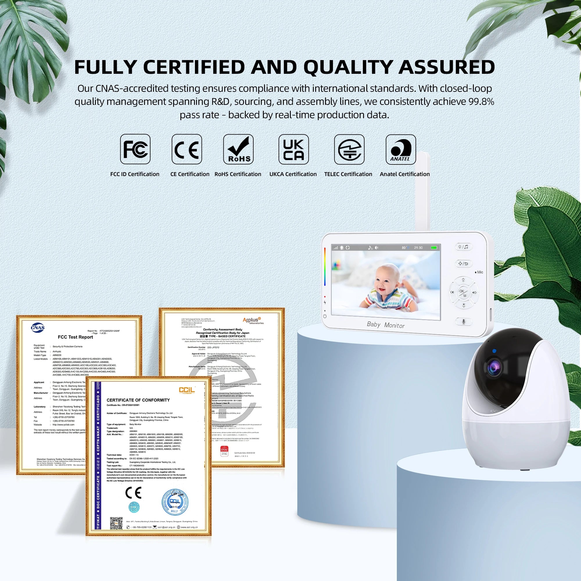Keep an eye on your little one with this 4.3-inch video baby monitor featuring PTZ IP camera, night light, auto-tracking, and APP remote view control for convenient surveillance!
