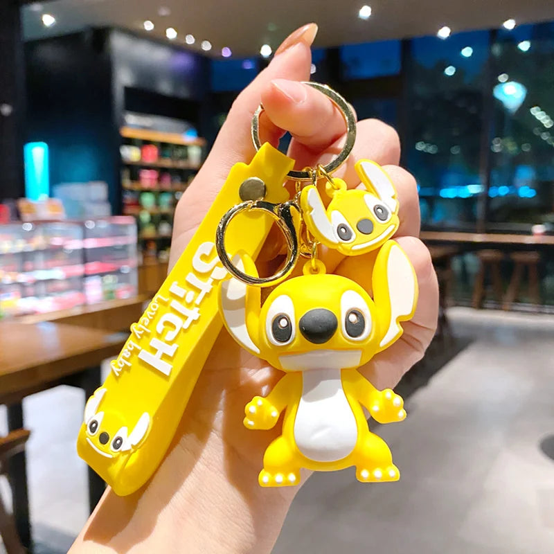 Stitch Keychain 3d Cartoon Stereo Pvc Doll Car Key Ring Bag Pendant Fashion Creative Hanging Ornament Bulk Wholesale Surprise
