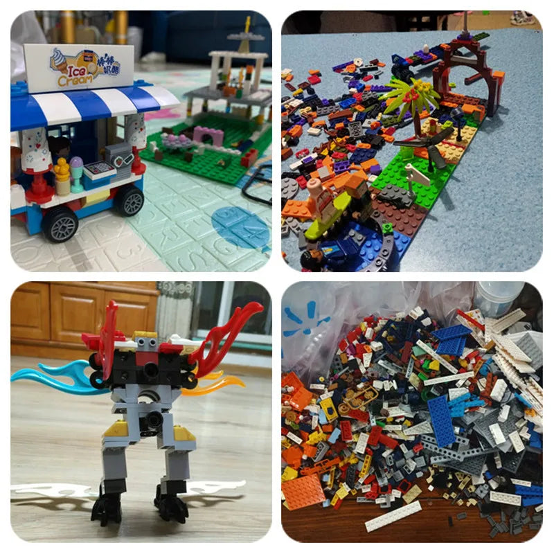 3000 grams Random Bulk Building Blocks City Creative DIY Assembly Bricks Model Educational Kids Toys Compatible Brand
