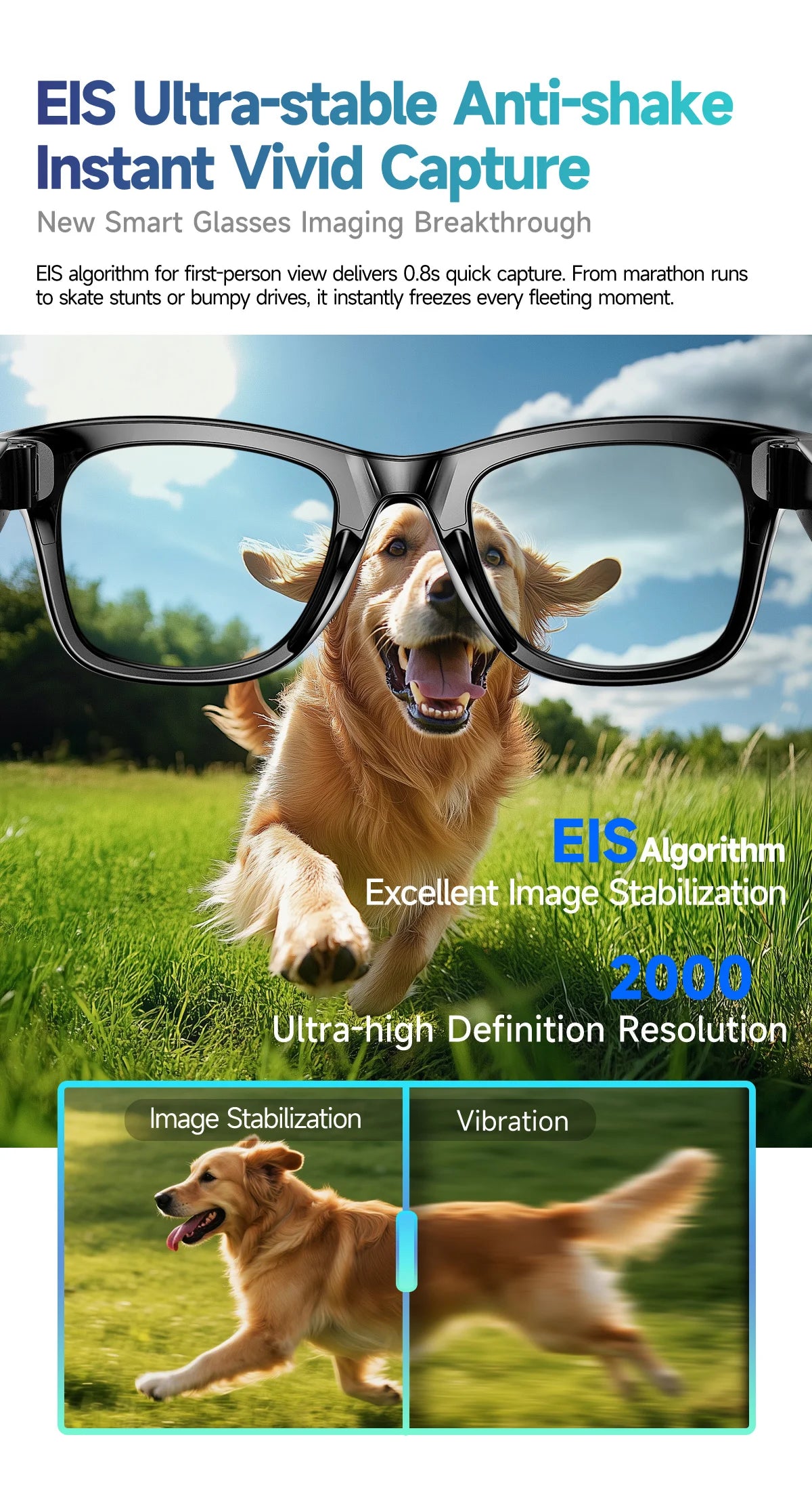 LIGE AI Smart Glasses 8MP HD Camera Video Bluetooth Call Intelligent Translation 270mAh Battery Voice Assistant Music Sunglasses