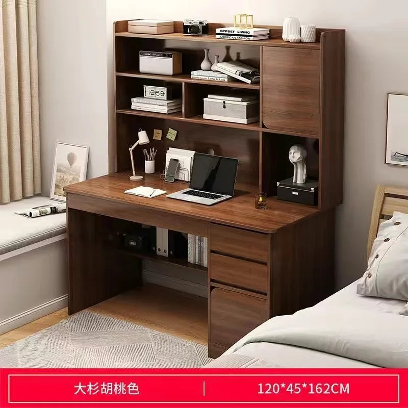 Simple Desk Bookshelf All-in-one Computer Desk Storage Space Student Home Study Bedroom Office Desk with Household Furniture