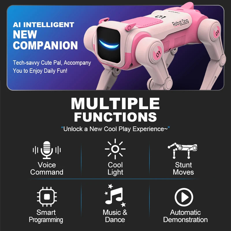Mechanical Dog Intelligent AI  Robot Dog (Voice Command Programmable)