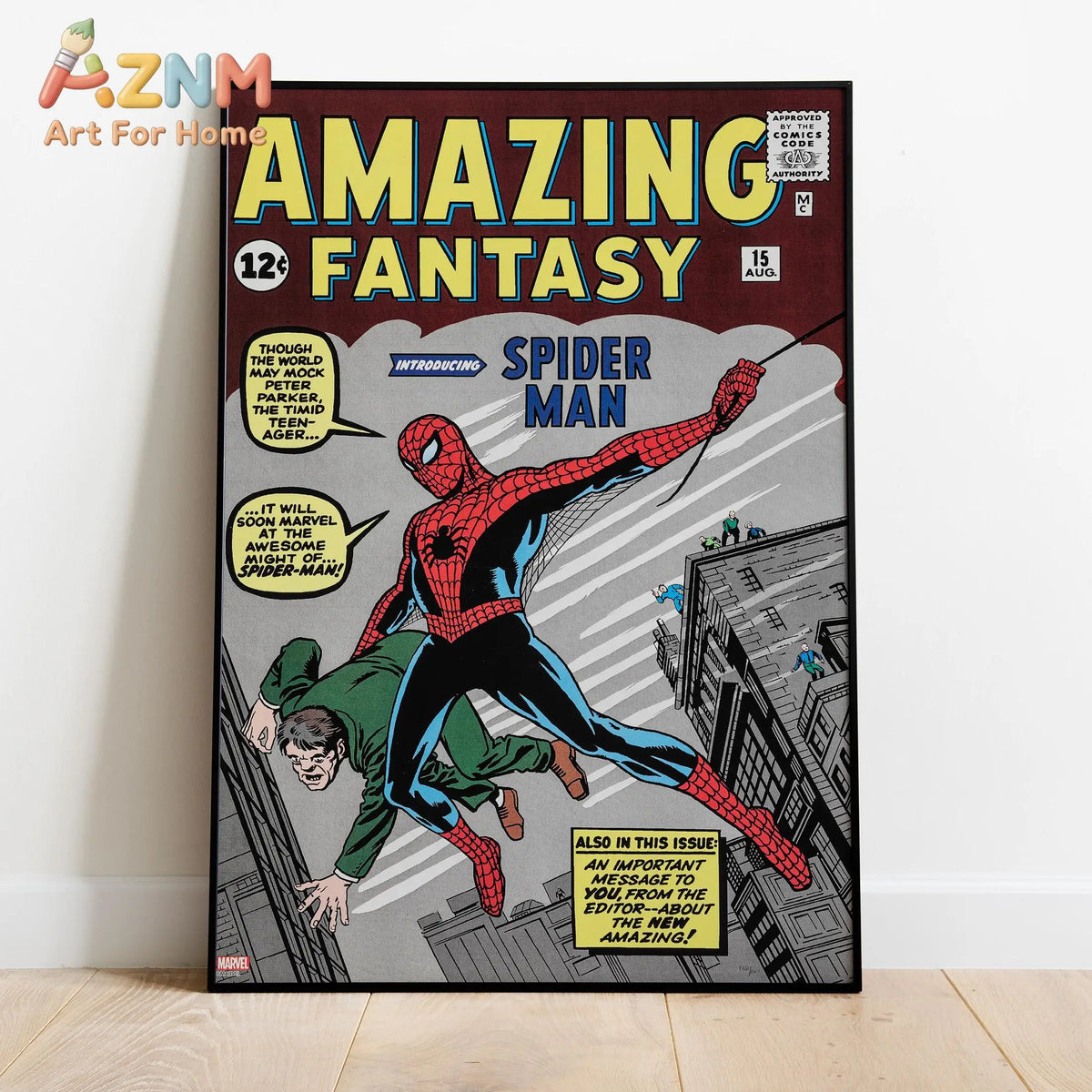 Spider Man Comic Book Covers Poster, Comics Print, Wall Art, Gift for Animation Fans