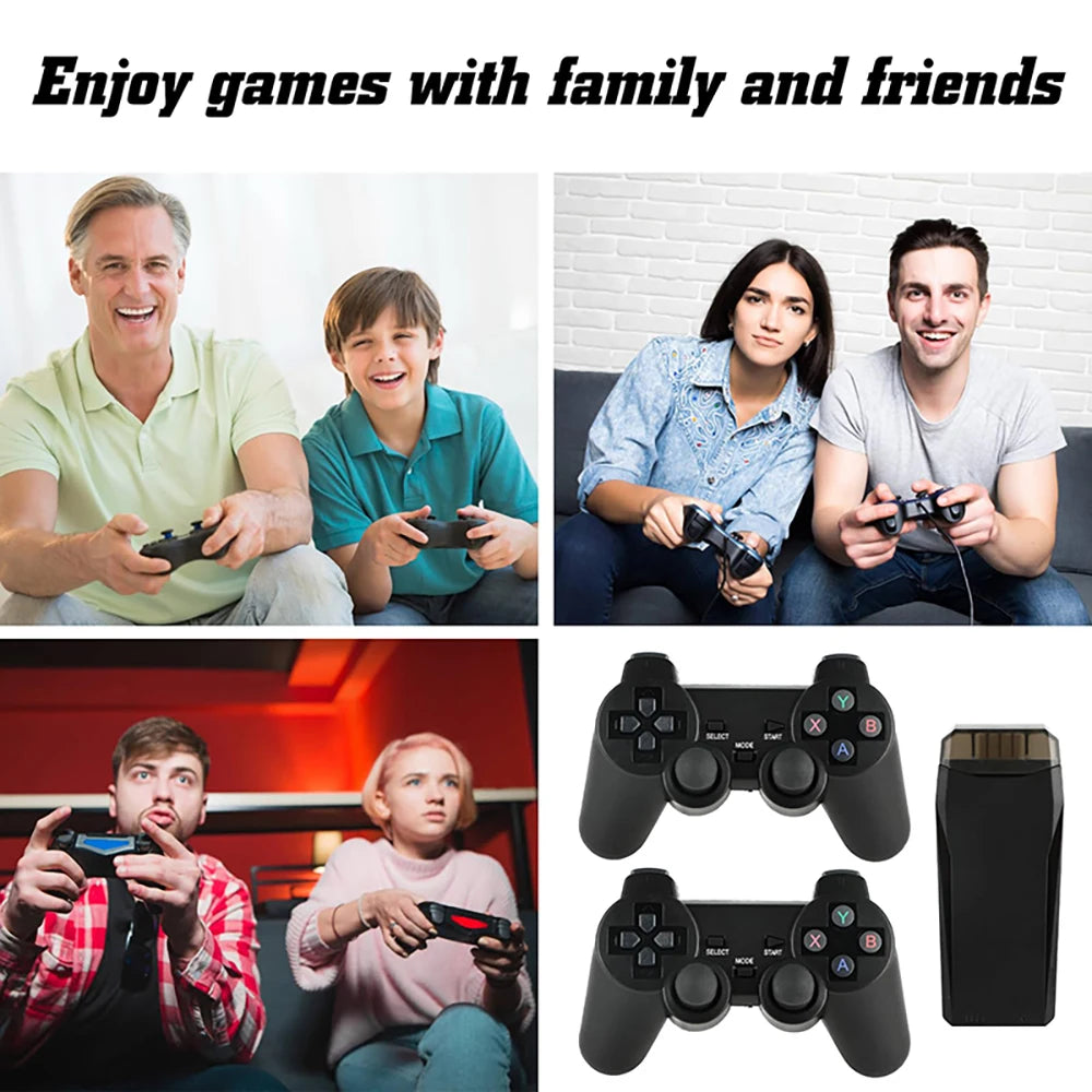 Built-in 20000+ Games Retro Handheld Game Player NEW Video Game Console 64G 4K TV Game Stick 2.4G Wireless Controller Gamepad