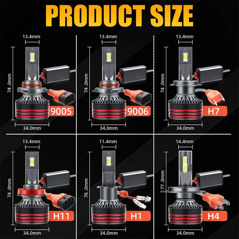 Dualvision M8PRO H7 Led H4 H3 H1 2700W 9000000LM H8 H11 9005 HB3 9006 HB4 9012 HIR2 H9 Canbus 9054 CSP M8 Pro Car Light Fog Lamp
