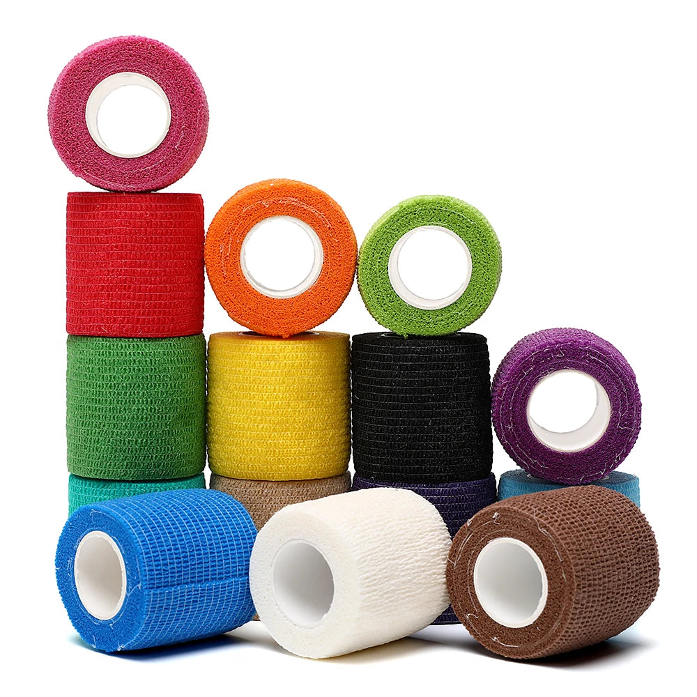 12pcs of 4.8-Meter Elastic Sports Self-Adhesive Bandages, Protecting Fingers, Ankles, Palms, and Shoulders, Knee Protection