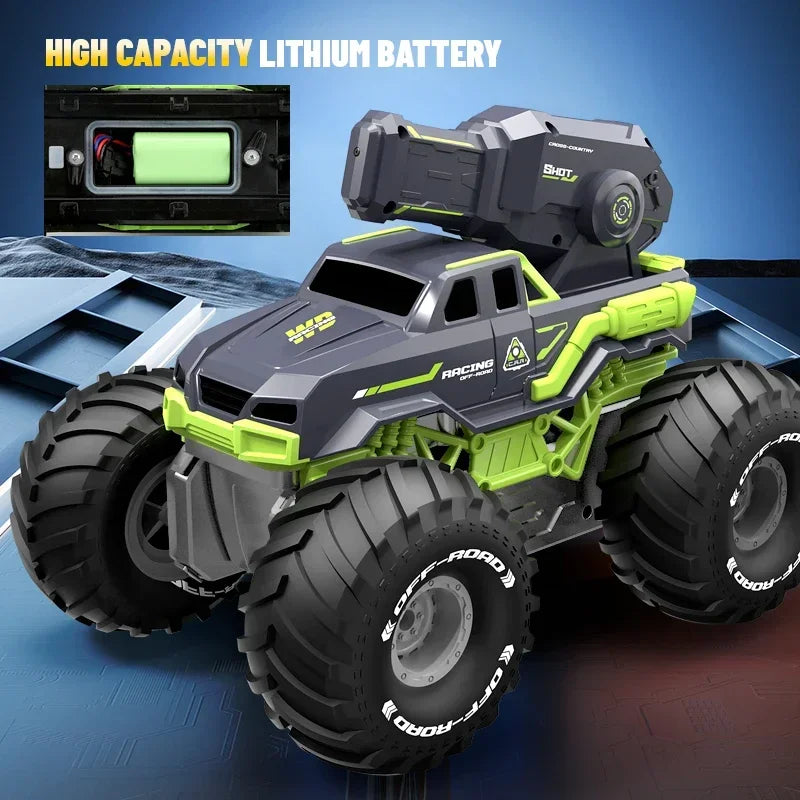 2.4G Self-absorbing High-pressure Water Gun Remote Control Car Amphibious Off-road Vehicle Climbing Stunt Car Water Toys