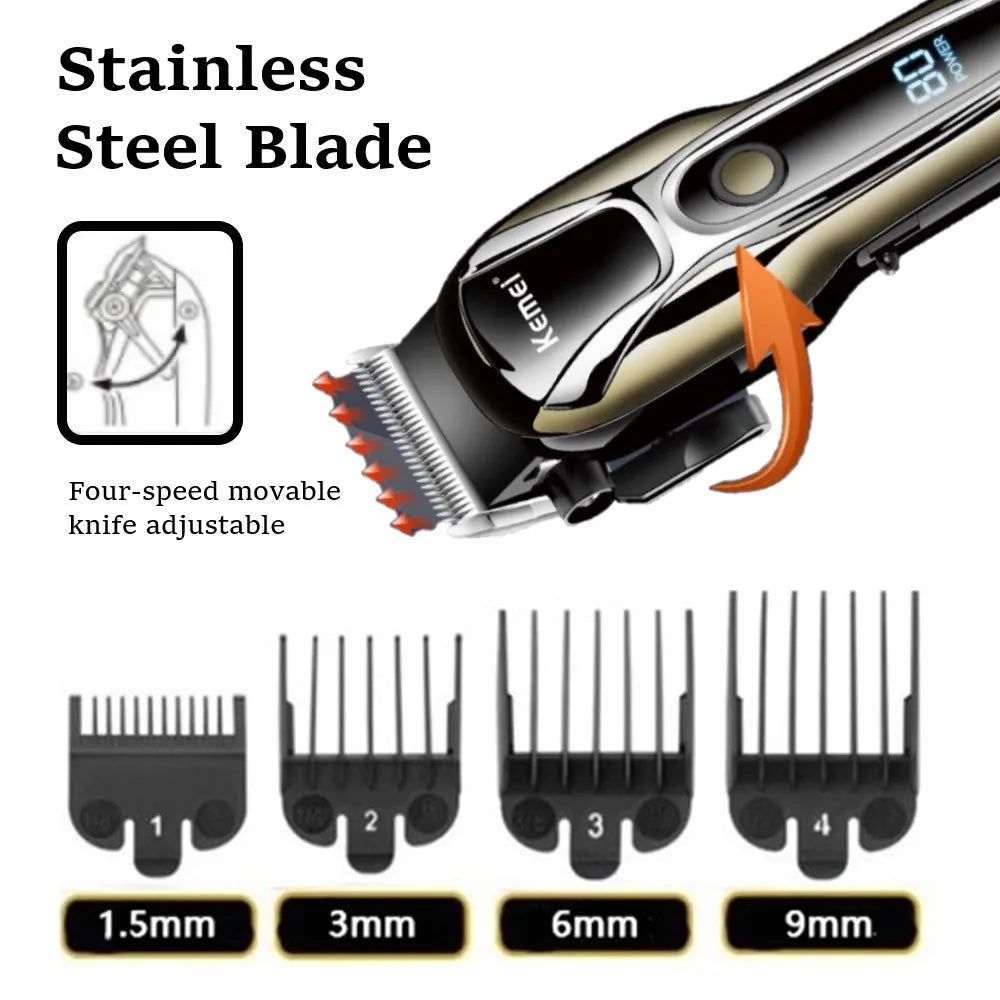 Achieve precise grooming with this professional wireless electric hair clipper and shaver—designed for men who want a smooth, effortless haircut anytime, anywhere!