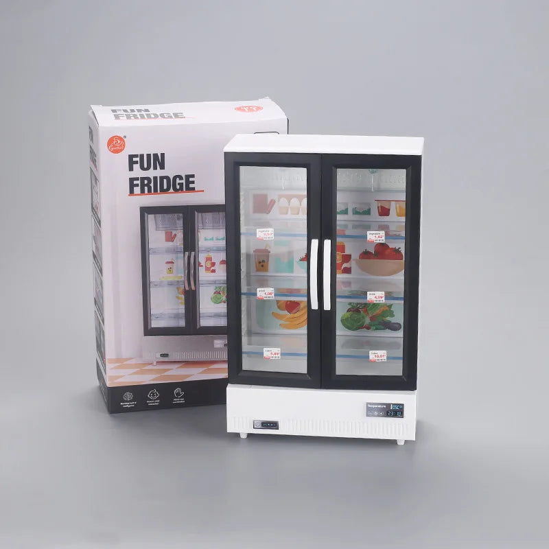 Creative Mini Simulation Double-door Large Refrigerator Freezer Hot-selling Food Play Kitchen Decoration Is Small and Exquisite