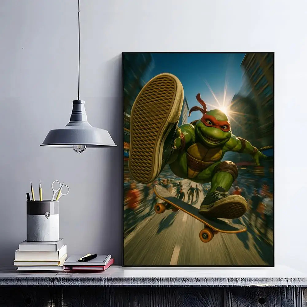 Classic Teenage Mutant Ninja Turtles Poster Posters Retro Kraft Paper Sticker DIY Room Bar Cafe Aesthetic Art Wall