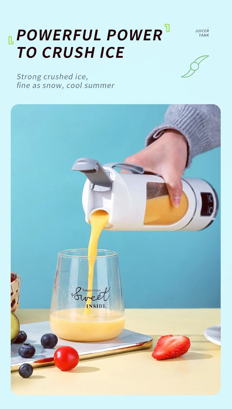 8-blade USB charging, smoothie, kitchen ingredient processor, portable juicer, 3-speed adjustable multi-function mixer juicer