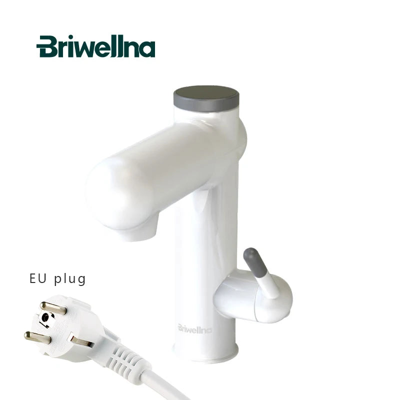 Briwellna 220V Water Heater Flowing Heater For Home Single Level Basin Faucet 2 in 1 Tankless Water Heating Tap Electric Geyser
