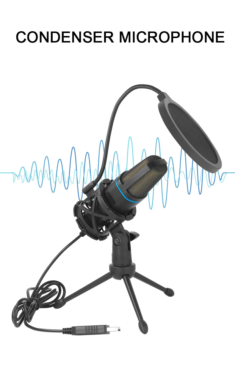 Level up your streaming setup with this RGB USB condenser microphone—perfect for gaming, streaming, and crystal-clear voice recording!