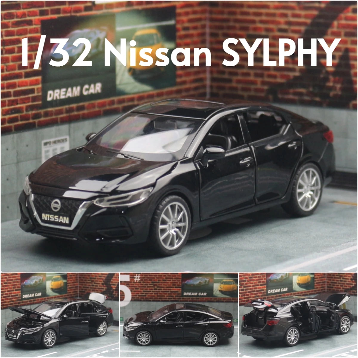 1/32 Nissan X-Trail SUV Miniature Diecast Toy Car Model Sound & Light Doors Openable Educational Collection Gift For Boy Kid