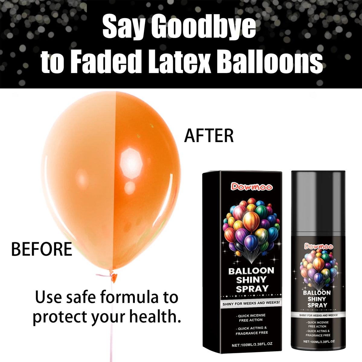 Balloon Shine Enhancer Spray Instant Gloss Polish Party Decoration Supplies Safe Formula Quick Dry For Birthday Wedding Events