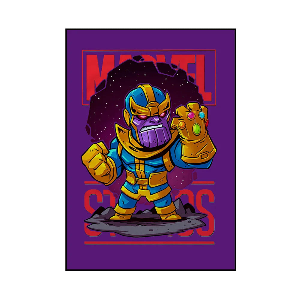 Frameless Marvel Superhero Wall Art Posters SpiderMan Iron Man Avengers Cartoon Canvas Painting Print Modern Kid Room Home Decor