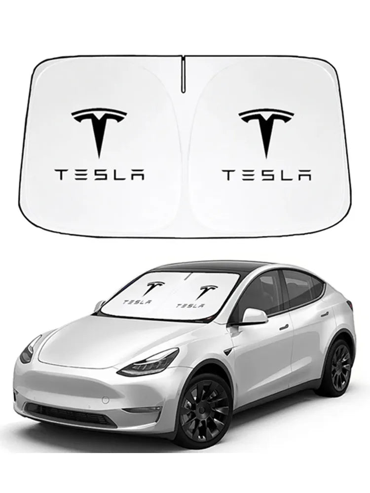 Car Windshield SunShade Sun Visor Foldable Parasol Blocks UV Rays For Tesla Model Y 2016-2026 Model 3 higland 2024 2025
