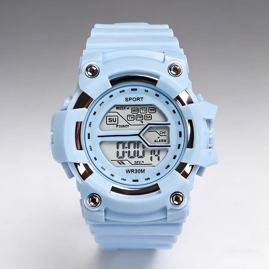 Fashion Kids Watches Multifunctional Electronic Wristwatch for Boys and Girls Student Waterproof Luminous Alarm-clock Calendar