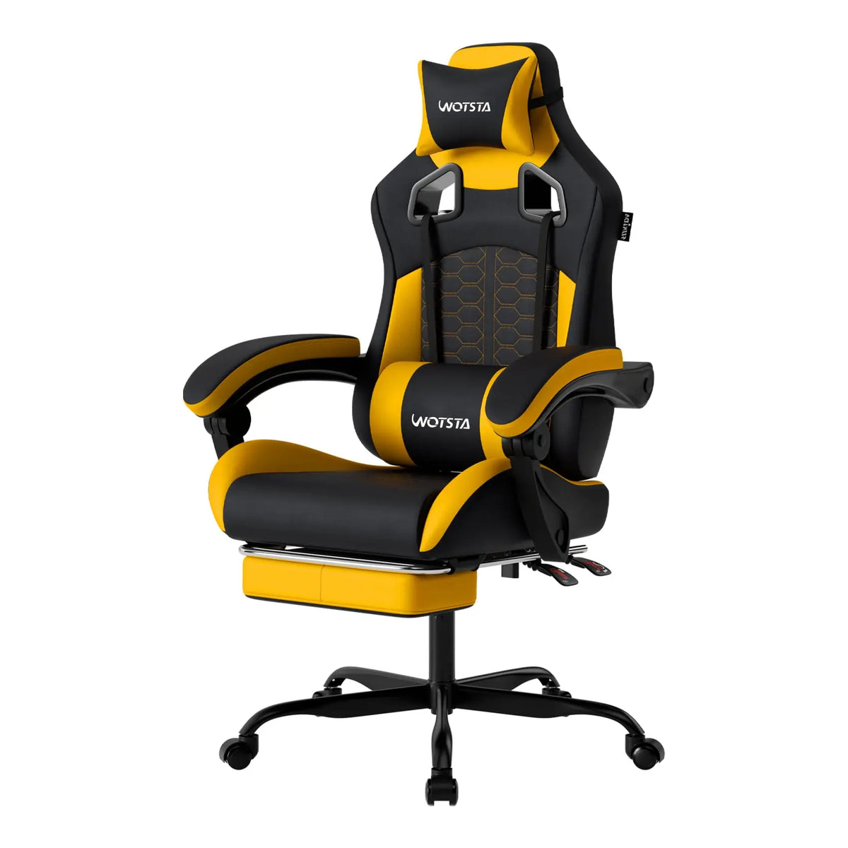 Gaming Chair with Footrest, Gaming Chairs PVC Leather Ergonomic Office Gamer Chair Headrest Lumbar Support Racing Style