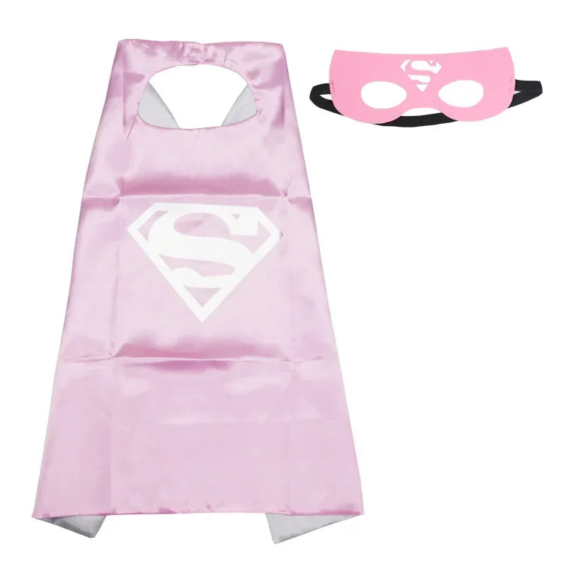 Super Hero Masquerade Mask Cape Cloak Anime Spider Man Batman Cloak Action Captain America Figure Toys Cosplay Child Party Gifts