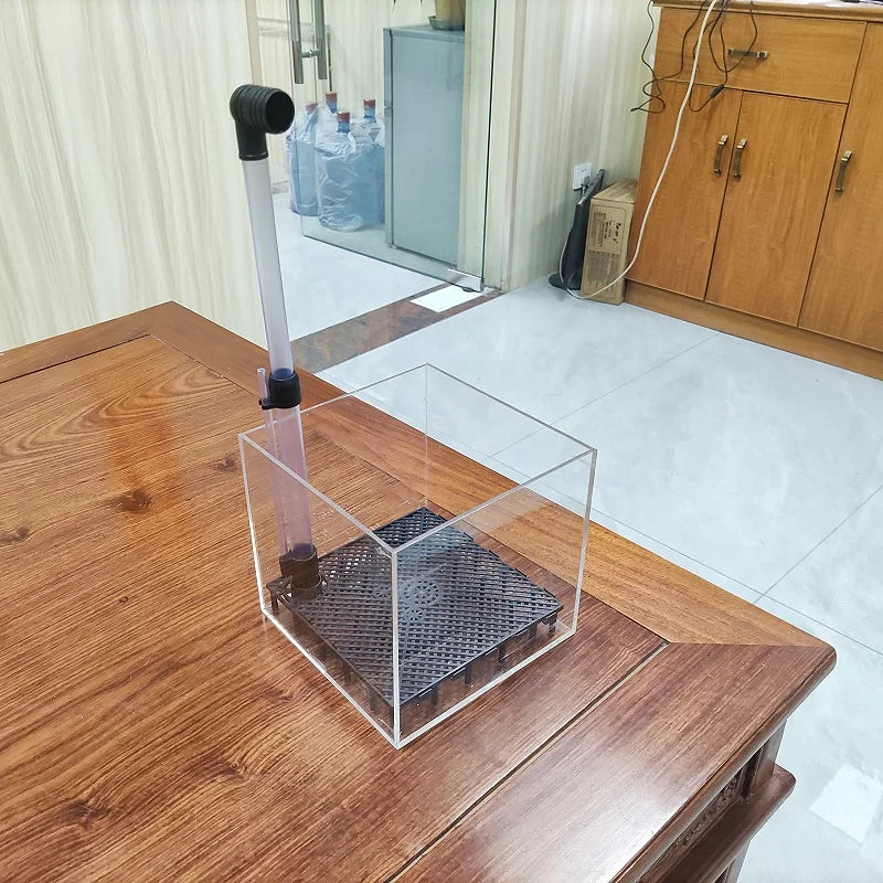 transparent acrylic shrimp fish tank filter system aquarium square UGF box under gravel filter box, water grass breeding box