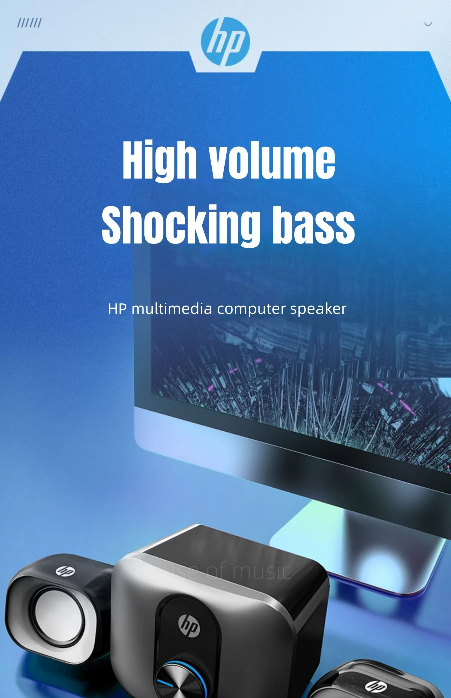High Quality Desktop Computer Game Speakers Stereo Subwoofer Audio HP Home Laptop 2.1 Wired Multifunctional Computer Loudspeaker
