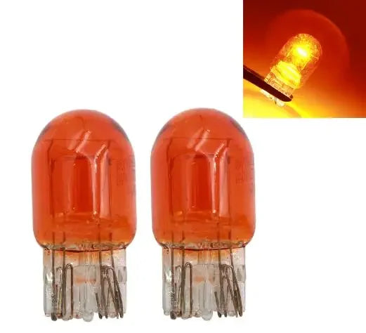 2Pcs T20 7443 W21 5W 7440 Glass Halogen Turn Signal Lamp Brake Stop Lights Bulb Daytime Running Lights Warm White Reversing Bulb