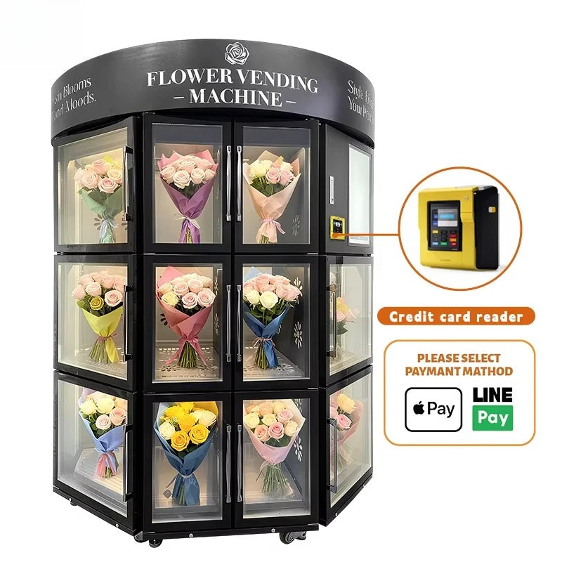 Customized Top Fashion Self Service Refrigeration Flower Vending Machine In Stock Fresh Keeping Shopping Center Use