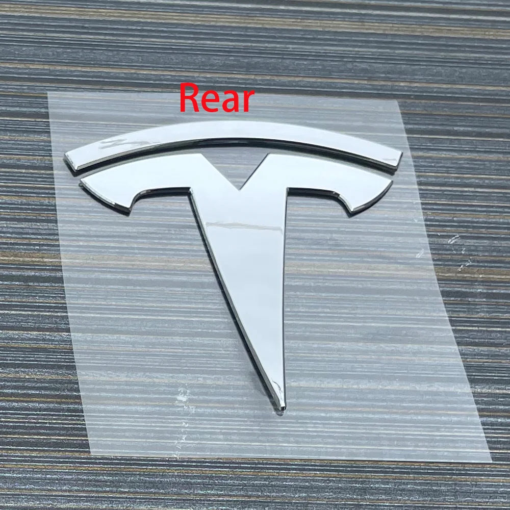 1 pcs suitable for Tesla logo Model 3 Mode Y car front hood logo sticker design, rear trunk badge accessory