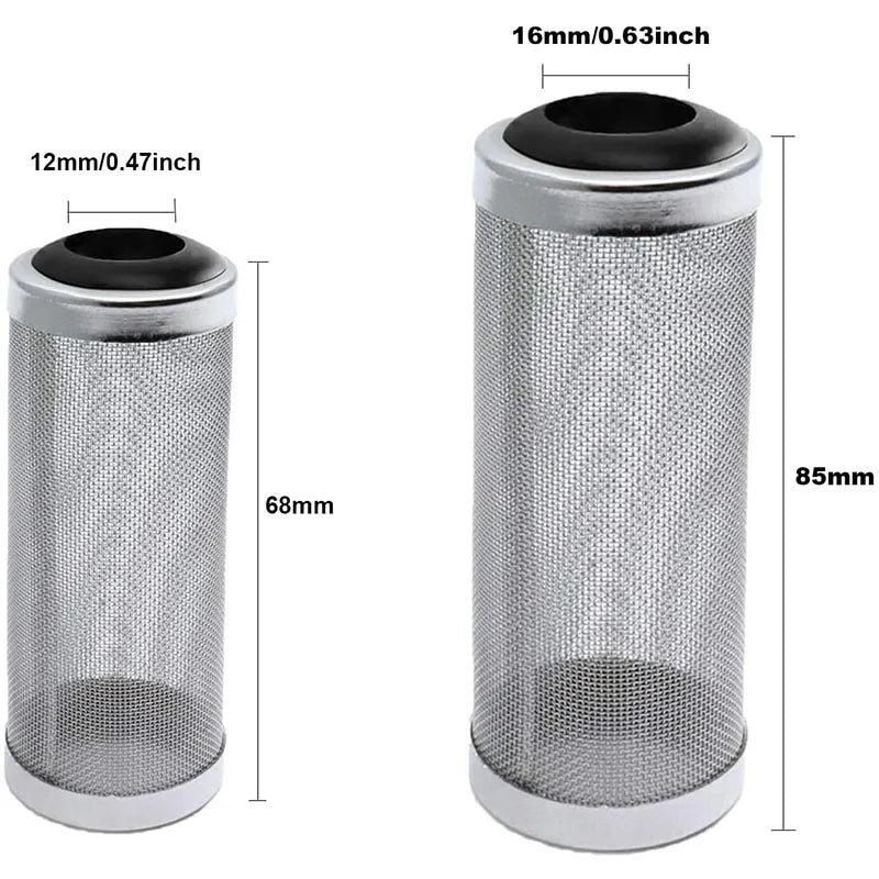 Fish Tank Filter Stainless Steel Inlet Case Mesh Shrimp Nets Special Cylinder Filters Inflow Inlet Protect Aquarium Accessories