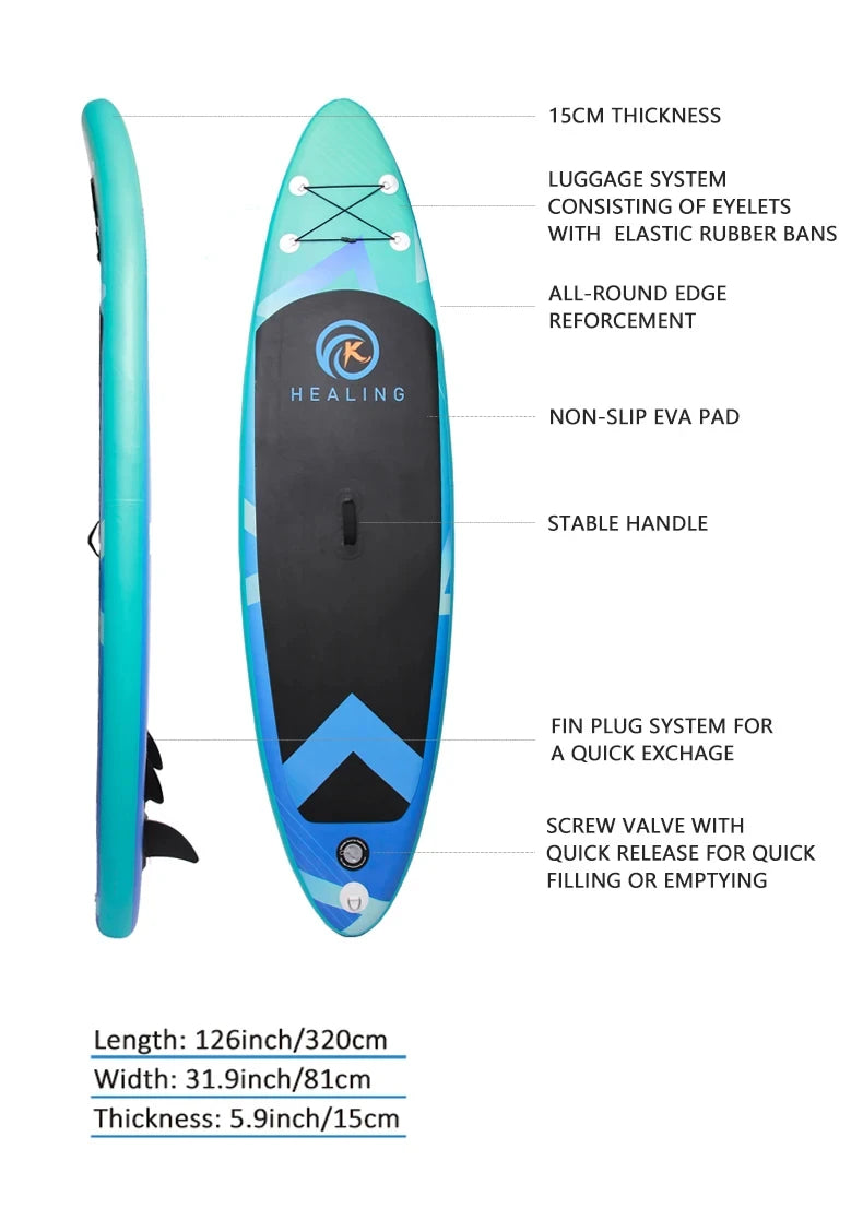 Surfboard SUP Surfing Board Inflatable Stand Up Paddle Board Ultra-Light Paddleboard with SUP Accessories Fins Paddle