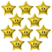 10pcs Super Trending Bros Foil Balloon Anime Theme Party Balloons Cute Decor Kit for Kids Birthday Decorative Reward Star