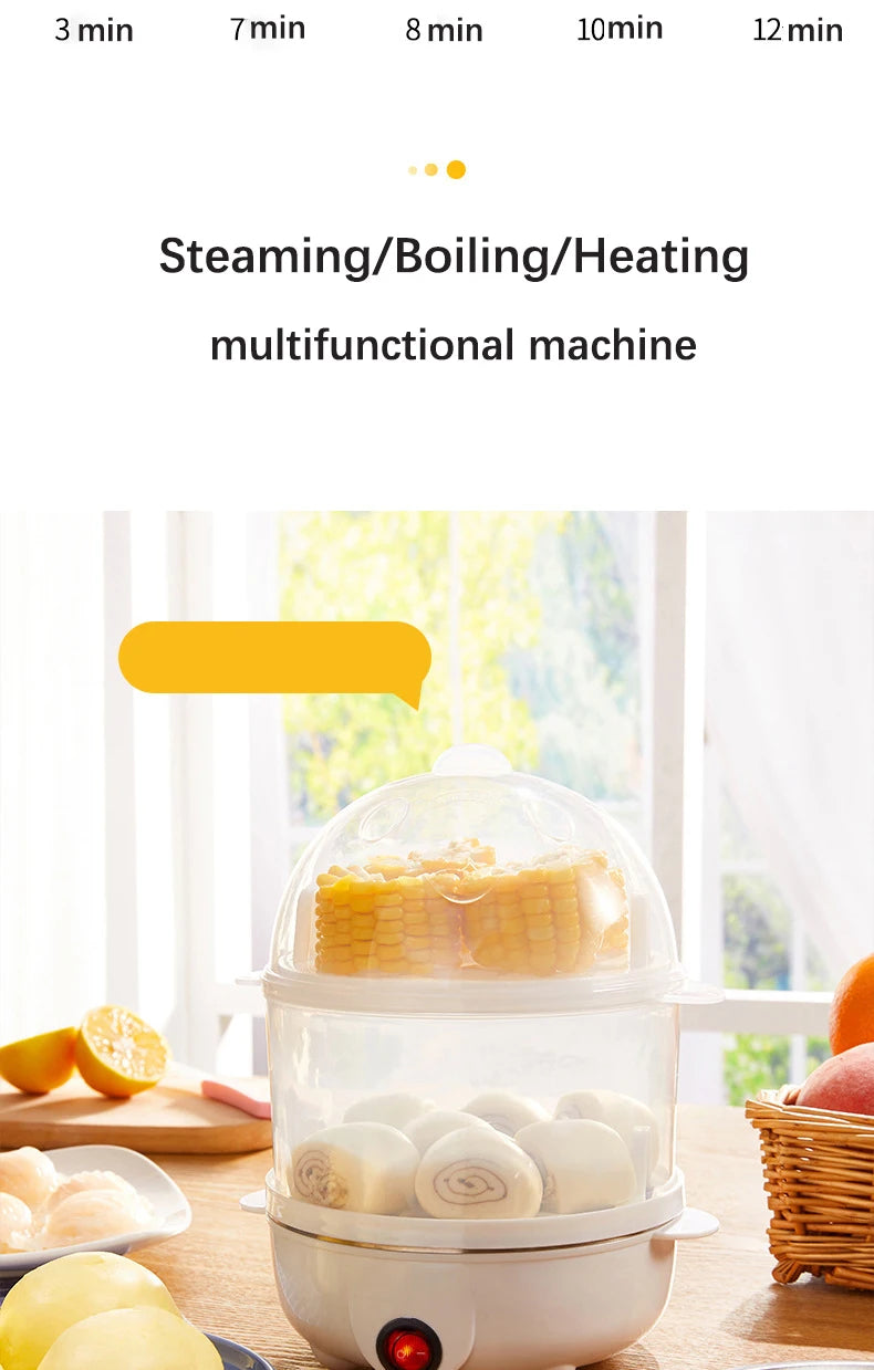 Electric Eggs Cooker Rapid Mini Egg Boiling Machine for Poached Scrambled Omelets Auto Shut Off Kitchen Appliance