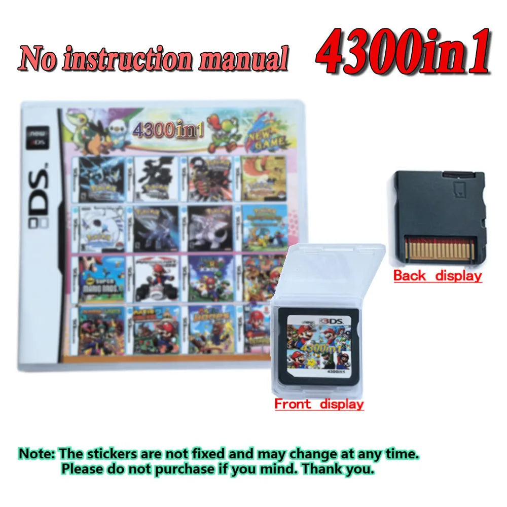 4300 in 1  Pokemon Game Cards DS NDS 3DS 3DS NDSL