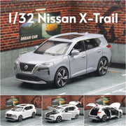 1/32 Nissan X-Trail SUV Miniature Diecast Toy Car Model Sound & Light Doors Openable Educational Collection Gift For Boy Kid