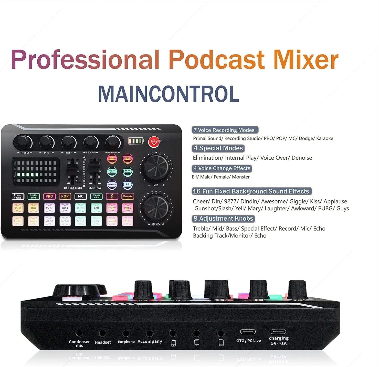 Professional Mic Microphone Wireless Sound Mixer