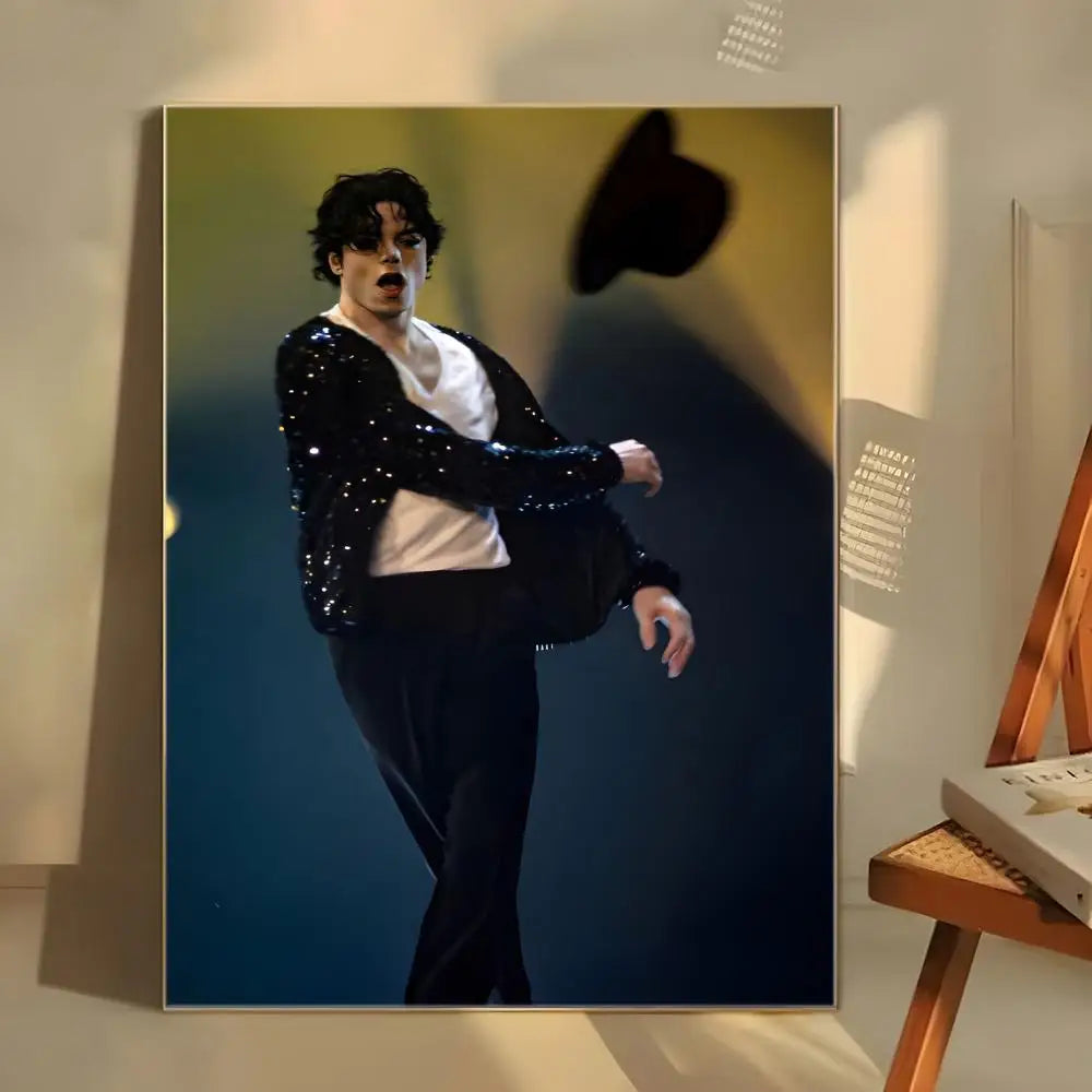 MJ M-Michael Singer J-Jackson Poster  Self-adhesive Art Waterproof Paper Sticker Coffee House Bar Room Wall Decor