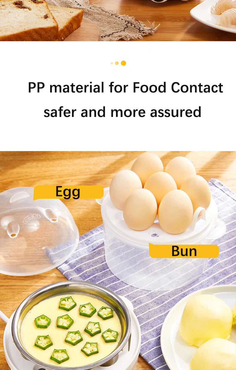 Electric Eggs Cooker Rapid Mini Egg Boiling Machine for Poached Scrambled Omelets Auto Shut Off Kitchen Appliance