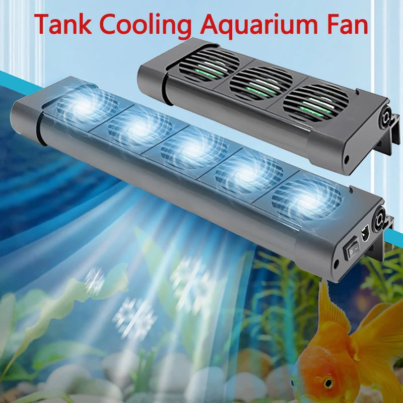 Fish Tank Cooling Fan 135° Rotation Aquarium Cooling Heat Dissipation Cooling Fan Cool Down Temperature 13mm Tank Thickness