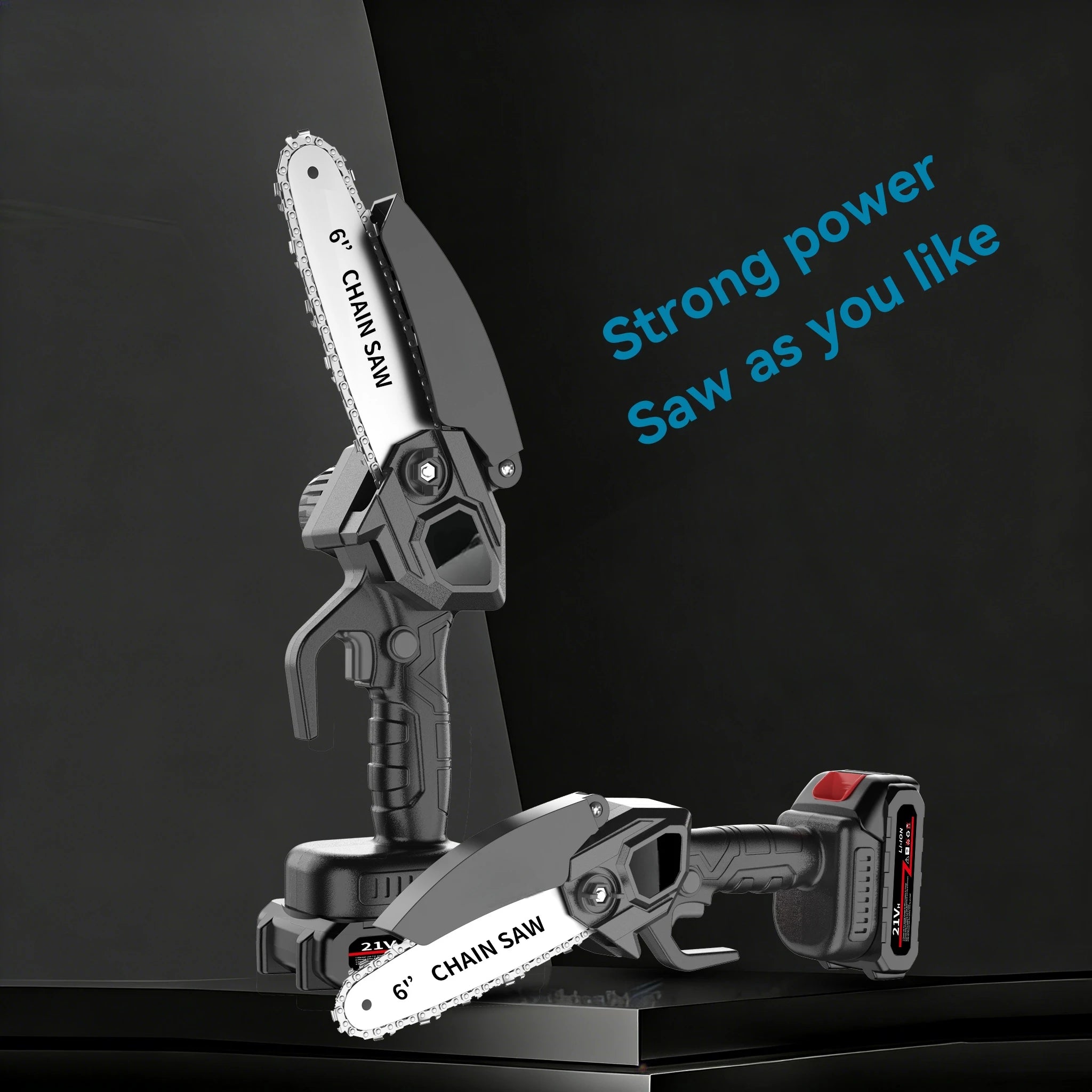Mini Chainsaw Cordless 6 inch: Electric Chainsaw Battery Powered, Brushless Chain Saw with Auto Oiler, 1/2pcs Battery, Handheld Saw for Tree Branch Wood Cutting,Gardening Tools for Men Dad