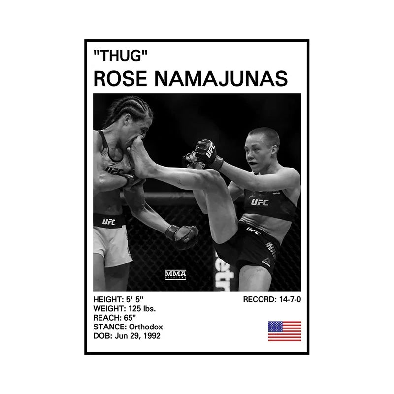 no frame Black and White Boxing Legends Canvas Poster Boxing Inspirational Canvas Painting Print Wall Art for Gym Bedroom Home