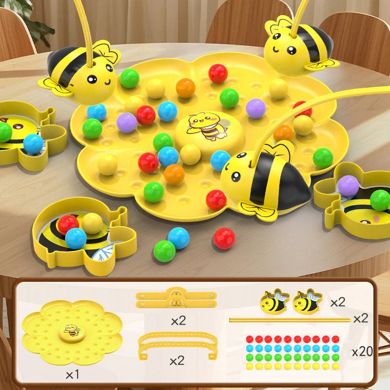Bumble Bee Magnetic Toy Funny Family Board Games Montessori Interactive Fishing Sorting Game for Kids and Adults  2‑4 Player