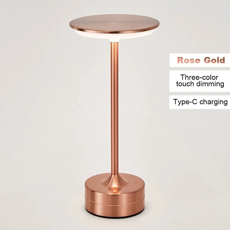 Illuminate any space with this LED touch sensor table lamp—USB rechargeable, portable, and perfect for bedrooms, restaurants, hotels, bars, and more!